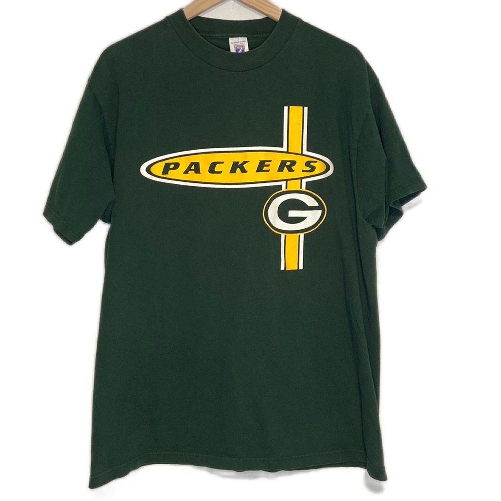 Vintage Green Bay Packers Tee XL NFL Logo 7 Screen Printed 90s Football